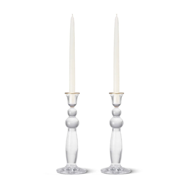 Sancia Extra Tall Taper Candleholders in Gold Rim in Set of 2 by AERIN at Fig Linens and Home - View 7