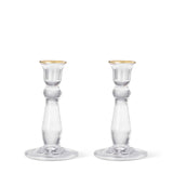 Sancia Tall Taper Candleholders in Gold Rim Set of 2 by AERIN at Fig Linens and Home - View 2