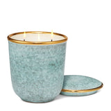 Blue Savoy Candle in Orange Blossom 24.7 oz by AERIN at Fig Linens and Home - Lit