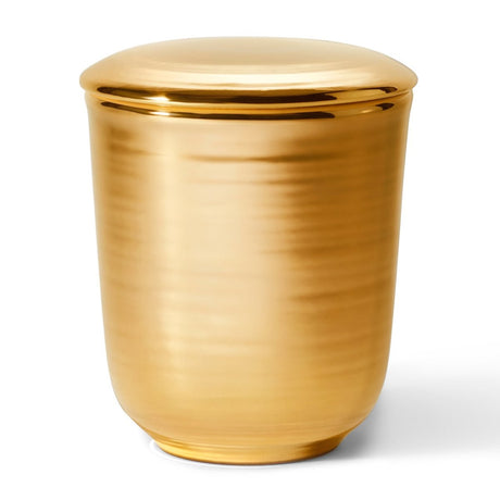 Savoy Gold Candle in Monserrate Rose 24.7 oz by AERIN - Lid Closed