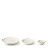 Scalloped Nesting Serving Dishes Set of 3 by AERIN SET of 3 - Bowl 5.5" x 5.5" x 2.1"; Medium Plate 9.2" x 9.2" x 1.6"; Large Plate 12" x 12" x 1.8" Cream at FIG LINENS AND HOME 7