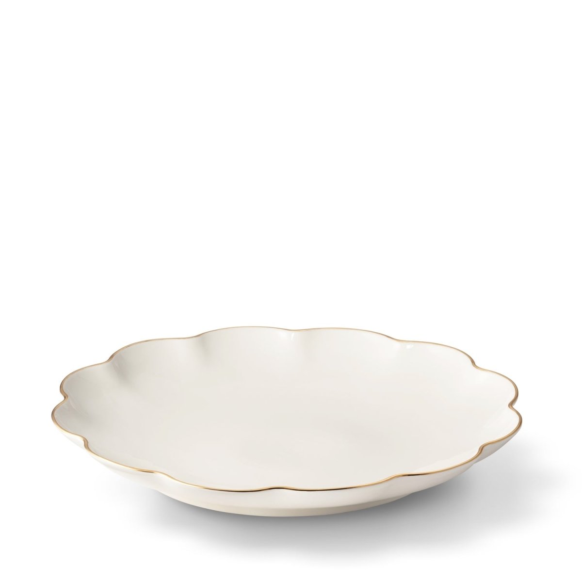 Scalloped Nesting Serving Dishes Set of 3 by AERIN SET of 3 - Bowl 5.5" x 5.5" x 2.1"; Medium Plate 9.2" x 9.2" x 1.6"; Large Plate 12" x 12" x 1.8" Cream at FIG LINENS AND HOME 6