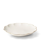 Scalloped Nesting Serving Dishes Set of 3 by AERIN SET of 3 - Bowl 5.5" x 5.5" x 2.1"; Medium Plate 9.2" x 9.2" x 1.6"; Large Plate 12" x 12" x 1.8" Cream at FIG LINENS AND HOME 6
