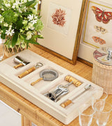 Shagreen Bamboo Bar Set in Cream by AERIN at Fig Linens and Home - Lifestyle 2