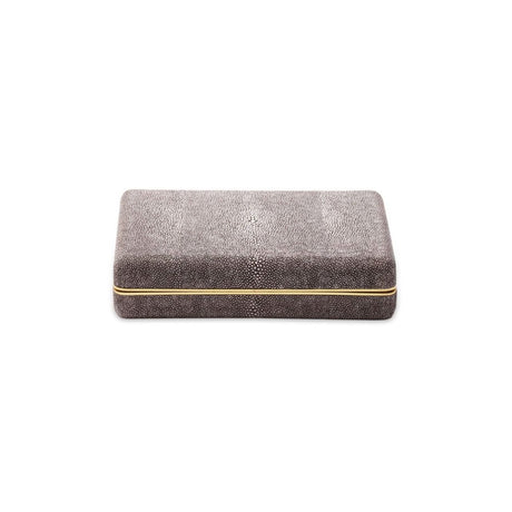 Shagreen Card Set in Chocolate by AERIN at Fig Linens and Home - Closed Container