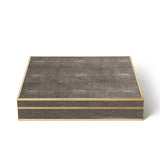 Shagreen Chess Set in Chocolate by AERIN at Fig Linens and Home - Shown in Box