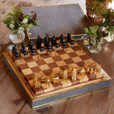Shagreen Chess Set in Chocolate by AERIN at Fig Linens and Home - Lifestyle