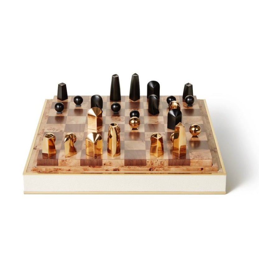 Shagreen Chess Set in Cream by AERIN at Fig Linens and Home