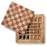 AERIN Shagreen Chess Set - Interior View of Board and Pieces at Fig Linens and Home 1