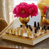 Shagreen Chess Set in Cream by AERIN - Lifestyle Image at Fig Linens and Home
