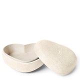 Shagreen Heart Box in Cream by AERIN at Fig Linens and Home | Decor at Fig Linens and Home 1