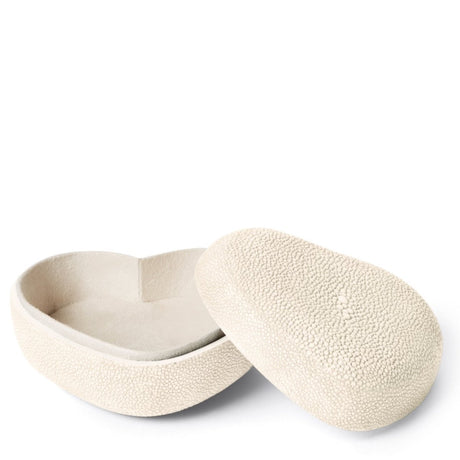 Shagreen Heart Box in Cream by AERIN at Fig Linens and Home | Decor at Fig Linens and Home 1