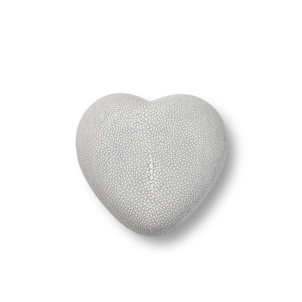 Shagreen Heart Box in Dove by AERIN shown with Lid On - Fig Linens and Home