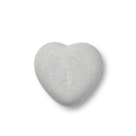 Shagreen Heart Box in Dove by AERIN shown with Lid On - Fig Linens and Home