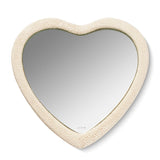 Shagreen Heart Hand Mirror in Cream by AERIN at Fig Linens and Home - View 1