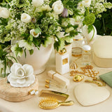 Shagreen Heart Hand Mirror in Cream by AERIN at Fig Linens and Home - Lifestyle View 1
