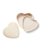 Shagreen Heart Jewelry Box Cream AERIN at Fig Linens and Home - Layers shown
