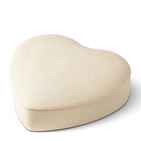 Jewelry Box - Shagreen Heart Jewelry Box Cream AERIN at Fig Linens and Home