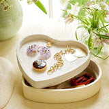 Shagreen Heart Jewelry Box Cream AERIN at Fig Linens and Home - Lifestyle 3