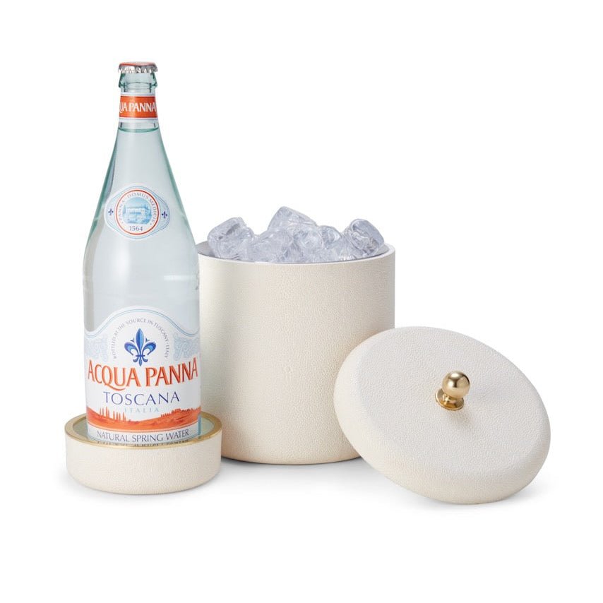 Shagreen Ice Bucket in Cream by AERIN | Barware at Fig Linens and Home 3