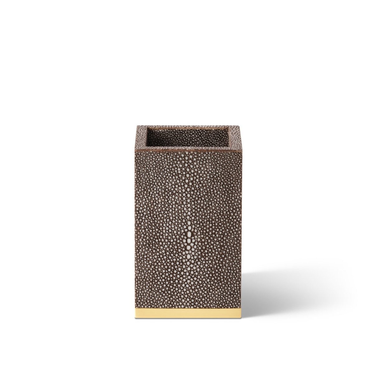 AERIN Shagreen Pencil Cup in Chocolate | Desk Accessories at Fig Linens and Home 3