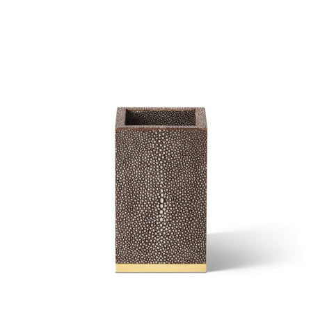 AERIN Shagreen Pencil Cup in Chocolate | Desk Accessories at Fig Linens and Home 3