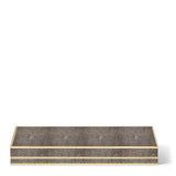 Shagreen Poker Set in Chocolate by AERIN at Fig Linens and Home - Lid Closed