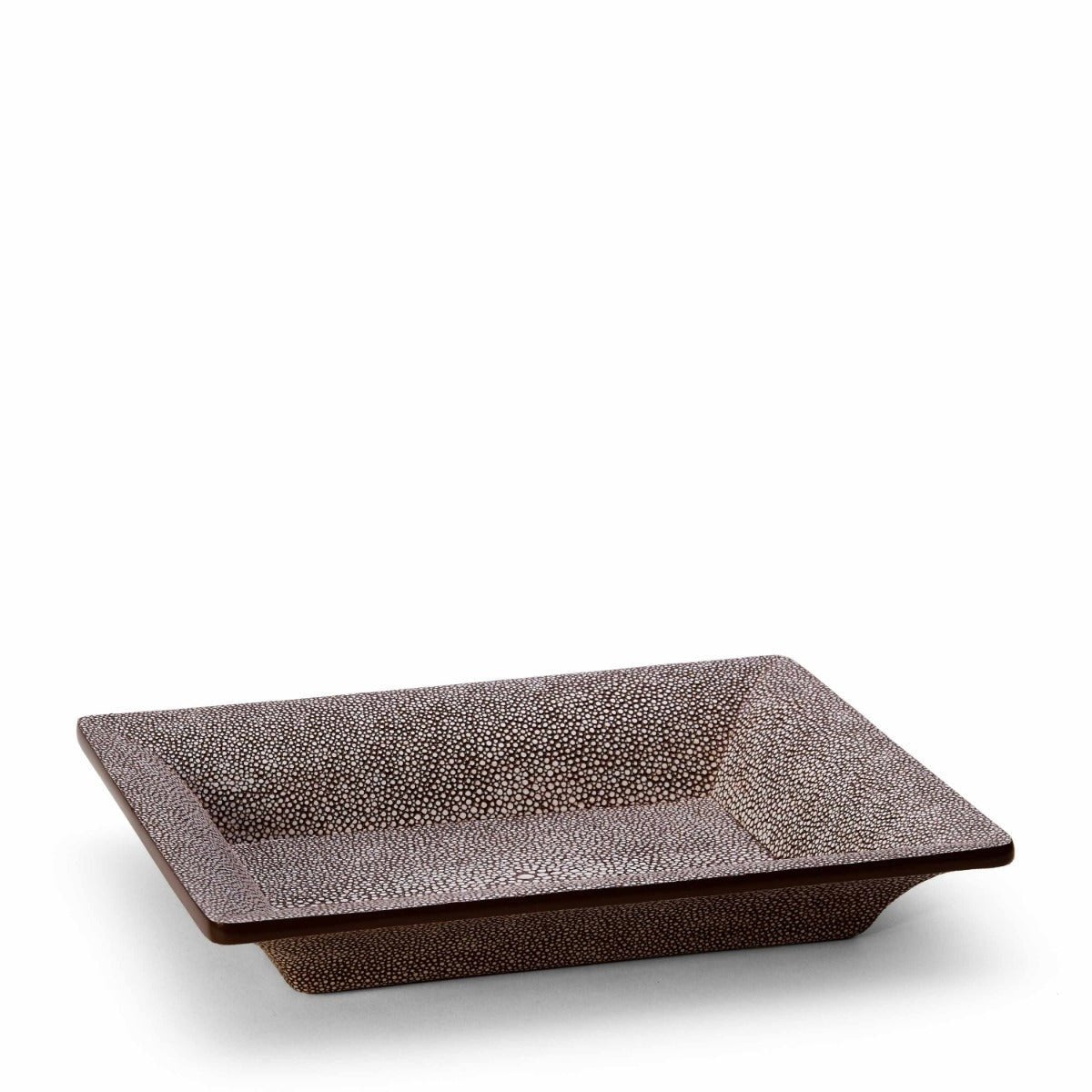 Shagreen Rectangular Vide Poche in Chocolate by AERIN at Fig Linens and Home