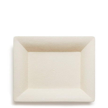 AERIN Shagreen Rectangular Vide Poche in Cream | Small Catchall Tray at Fig Linens and Home 2