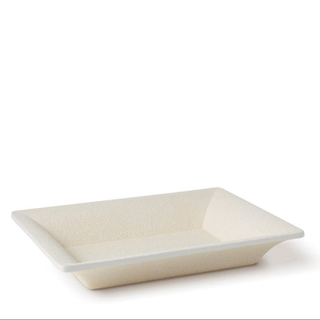 AERIN Shagreen Rectangular Vide Poche in Cream | Small Catchall Tray at Fig Linens and Home 1