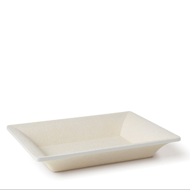 AERIN Shagreen Rectangular Vide Poche in Cream | Small Catchall Tray at Fig Linens and Home 1