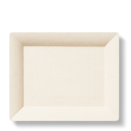 Shagreen Small Tray in Cream by AERIN 12.2" x 9.9" x 1.4" Cream at FIG LINENS AND HOME 2