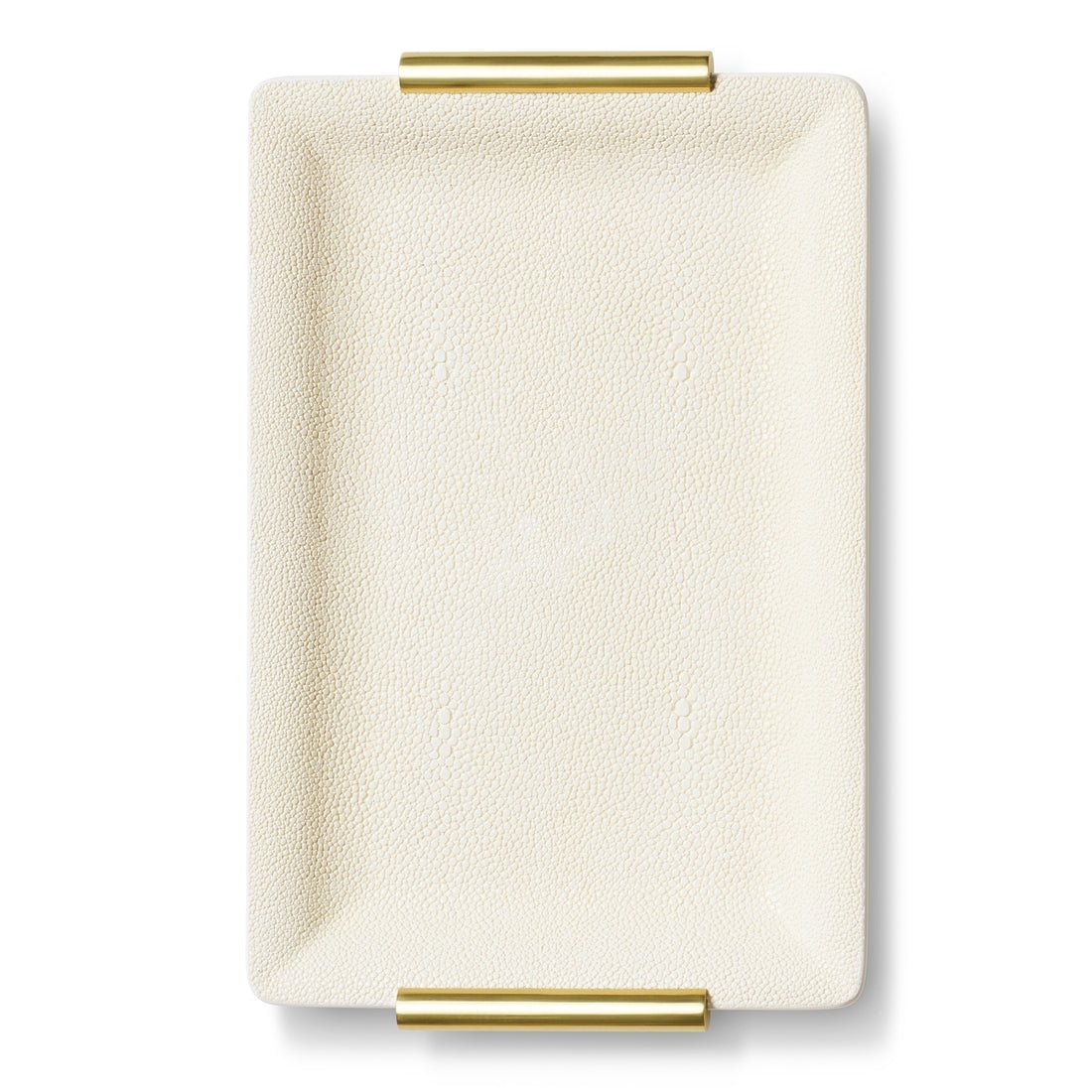 Shagreen Small Vanity Tray in Cream by AERIN - Upright View - Fig LInens and Home