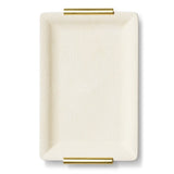 Shagreen Small Vanity Tray in Cream by AERIN - Upright View - Fig LInens and Home