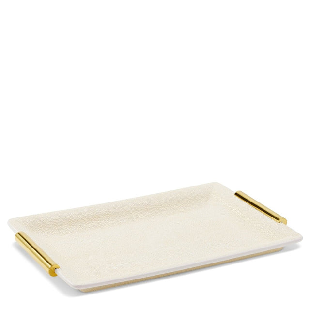 Shagreen Small Vanity Tray in Cream by AERIN at Fig Linens and Home