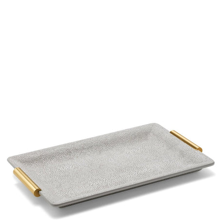 Shagreen Vanity Tray in Small in Dove by AERIN at Fig Linens and Home