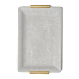Shagreen Vanity Tray in Small in Dove by AERIN - Upright View - Fig LInens and Home