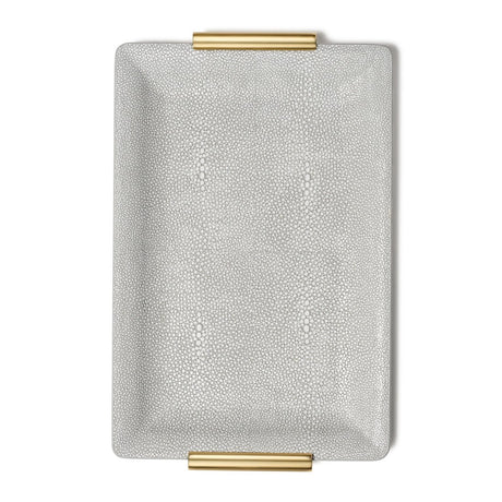 Shagreen Vanity Tray in Small in Dove by AERIN - Upright View - Fig LInens and Home