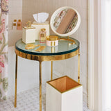 Shagreen Vanity Mirror in Cream by AERIN at Fig Linens and home - Lifestyle 9