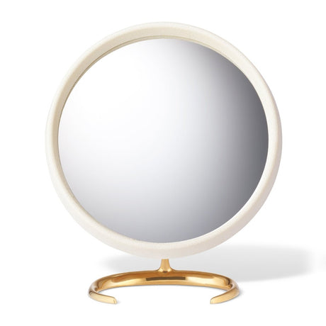 Shagreen Vanity Mirror in Cream by AERIN at Fig Linens and home - 3