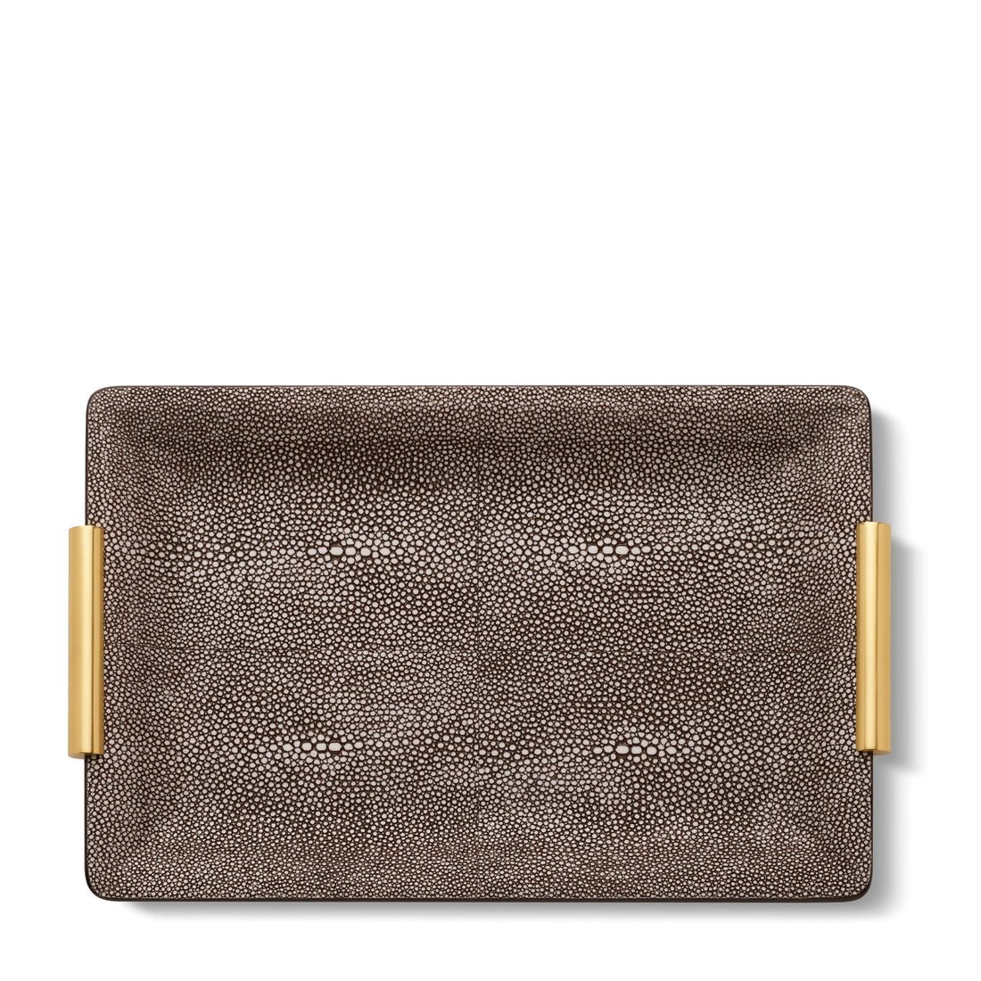 Shagreen Vanity Tray in Small in Chocolate by AERIN - View 2 at Fig Linens and Home