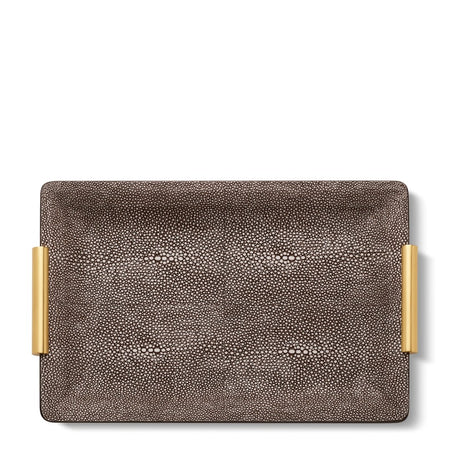 Shagreen Vanity Tray in Small in Chocolate by AERIN - View 2 at Fig Linens and Home