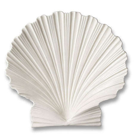 Shell Platter in Large by AERIN - Cream Ceramic Platter at Fig Linens and Home 1