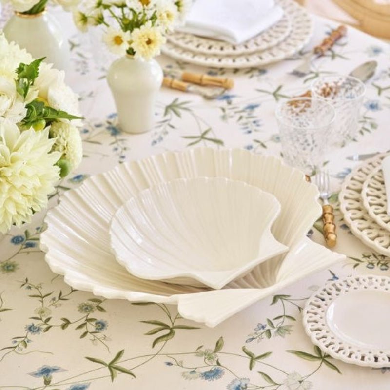 Shell Platter in Medium AERIN - Lifestyle on Table at Fig Linens and Home