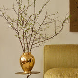 Siena Large Vase in Gold by AERIN - Lifestyle Photo with Branches