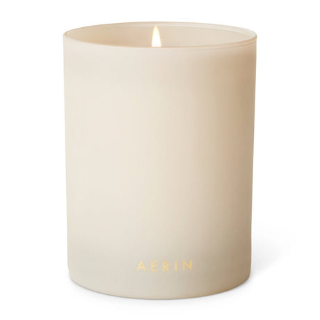 Sintra Gardenia Candle 9.5 oz by AERIN - Burning Candle View - Fig Linens and Home