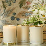 Sintra Gardenia Candle 9.5 oz by AERIN - 3 Candles Lifestyle View at Fig Linens and Home