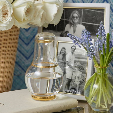 Sophia Bedside Carafe and Tumbler in Gold by AERIN at Fig Linens and Home - Lifestyle Photo