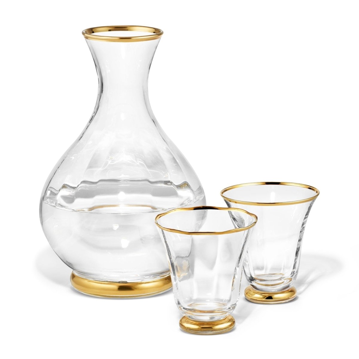 Sophia Crystal Carafe by AERIN - Lifestyle shown with Tumblers