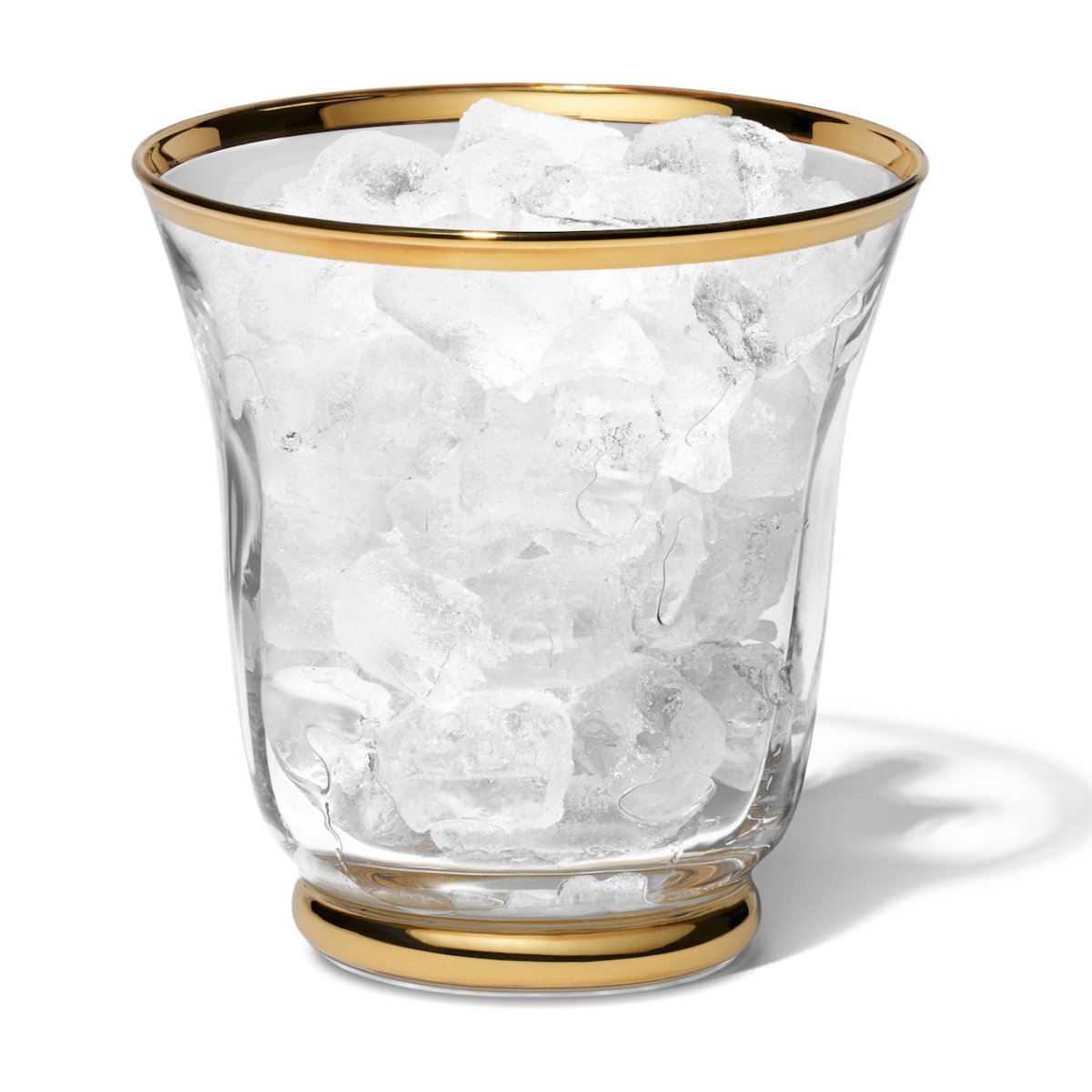 Sophia Small Ice Bucket by AERIN 6"L x 6W" x 6H" Clear/Gold at FIG LINENS AND HOME 3